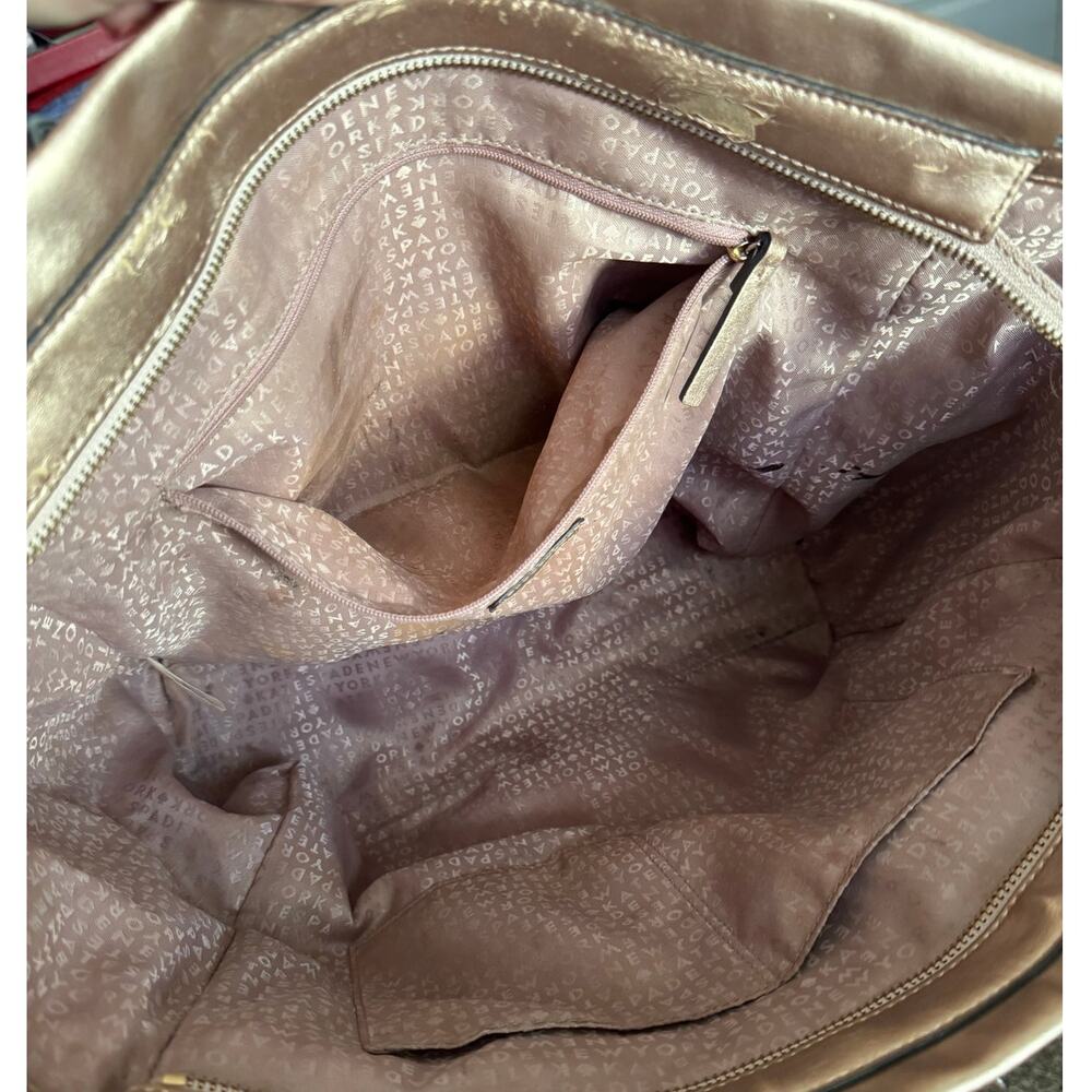 Kate Spade Metallic Rose Gold Tote‎ Bag Purse - Picture 3 of 7
